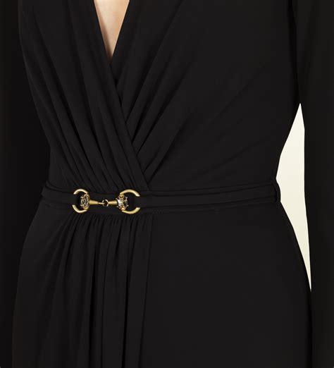 gucci black long dress|gucci black and gold dress.